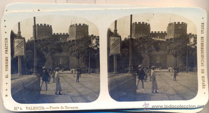 Fotografia antiga: 12 VISTAS ESTEREOSCOPICAS DE ESPA&Ntilde;A.- VALENCIA.- Ed. Alberto Mart&iacute;n.