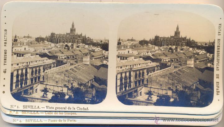 Fotografia antiga: 12 VISTAS ESTEREOSCOPICAS DE ESPA&Ntilde;A.- SEVILLA.- ED. ALBERTO MART&Iacute;N.