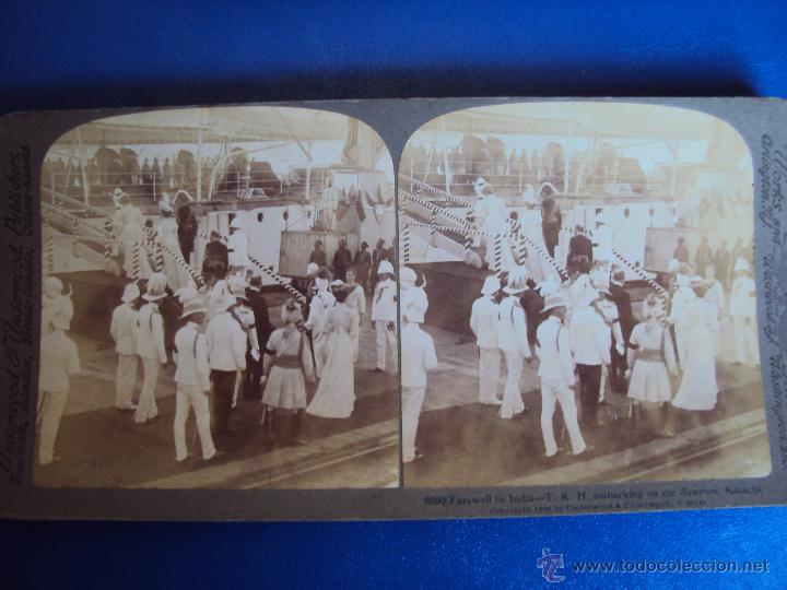 Fotografia antiga: (ES-828)FOTOGRAFIA ESTEREOSCOPICA DE ENBARQUE EN KARACHI,INDIA