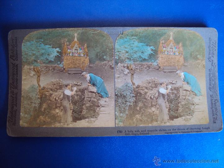 Antique Photography: (ES-835)FOTOGRAFIA ESTEREOSCOPICA DE POZO SAGRADO Y RELICARIO EN LA ORILLA DEL CAMINO CERCA DE SLIGO