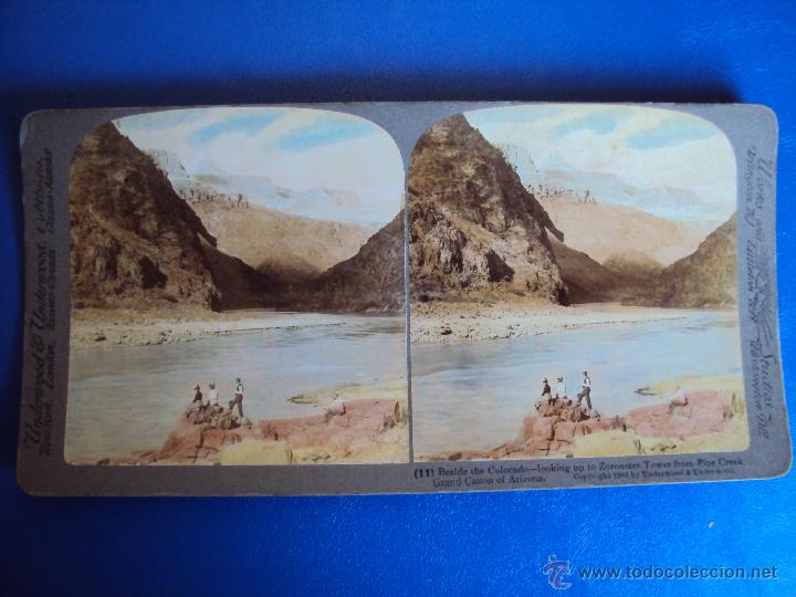 Fotografia antiga: (ES-838)FOTOGRAFIA ESTEREOSCOPICA DE RIBERAS DEL RIO COLORADO EN EL GRAN CA&Ntilde;ON DE ARIZONA