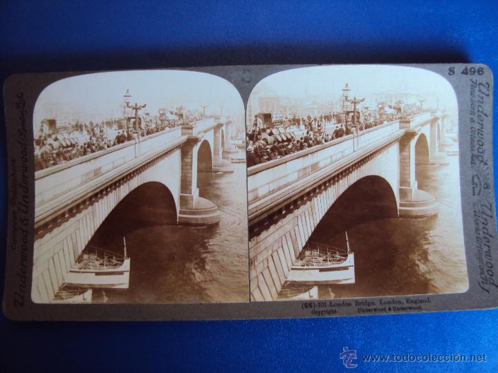 Fotografia antiga: (ES-839)FOTOGRAFIA ESTEREOSCOPICA DE EL PUENTE DE LONDRES,INGLATERRA
