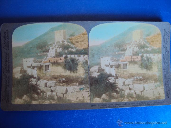 Fotografia antiga: (ES-841)FOTOGRAFIA ESTEREOSCOPICA DE PORTILLO ARCADIO DEFENSA DE LA ENLAZADA,GRECIA