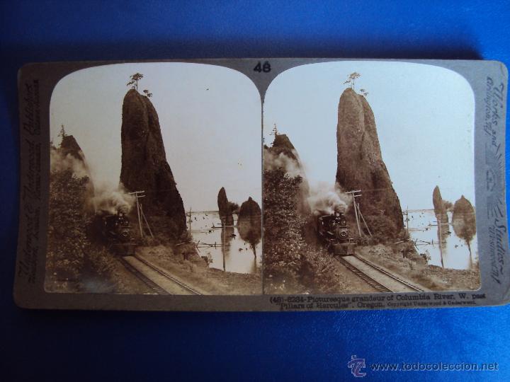 Fotograf&iacute;a antigua: (ES-872)FOTOGRAFIA ESTEREOSCOPICA DE RIO COLUMBIA,OREGON,FERROCARRIL