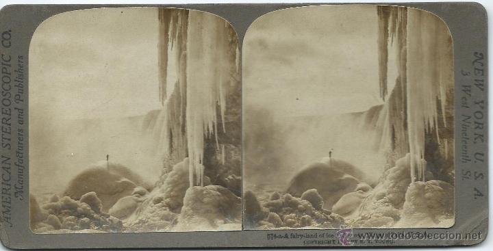 Fotografia antiga: vista  estereoscopica, Niagara, 1909.