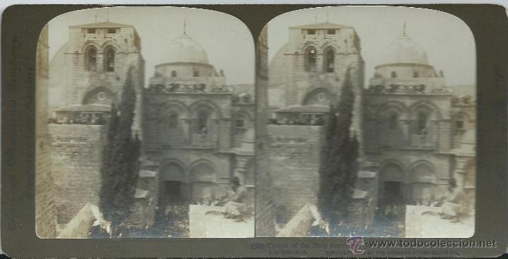 Fotografia antiga: vista estereoscopica Iglesia del santo sepulcro, 1903.