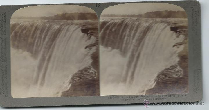 Fotografia antiga: vista estereoscopica, Cataratas del Niagara, 1902