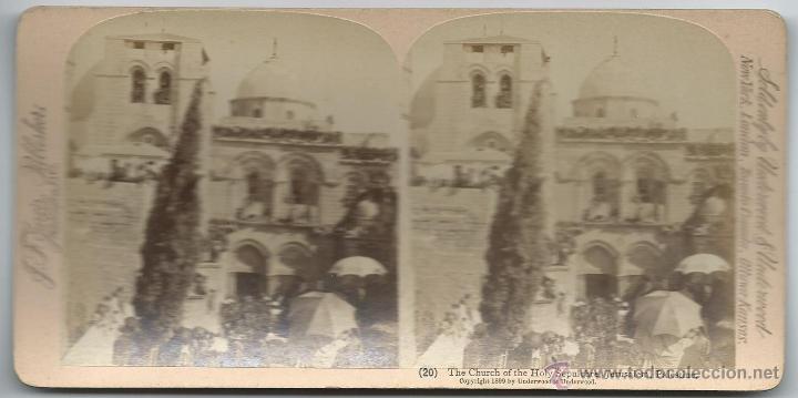 Fotografia antiga: vista estereoscopica Iglesia del Santo Sepulcro.