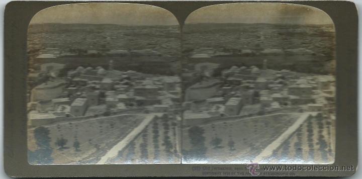Fotografia antiga: vista estereoscopica, Viejo Jerusalem, 1904.