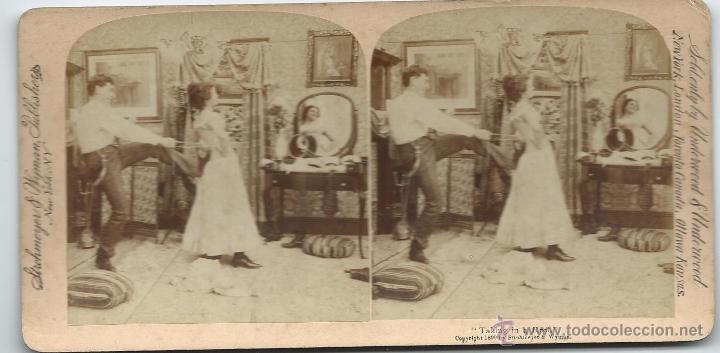 Fotografia antiga: vista estereoscopica  escena er&oacute;tica