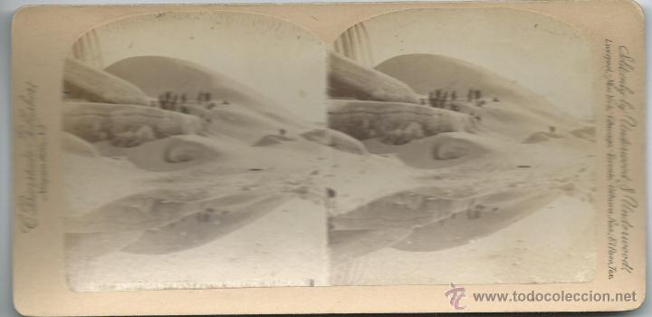 Fotografia antiga: vista estereoscopica escena invernal