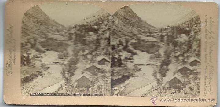 Fotografia antiga: vista estereoscopica Brownsville Mining camp
