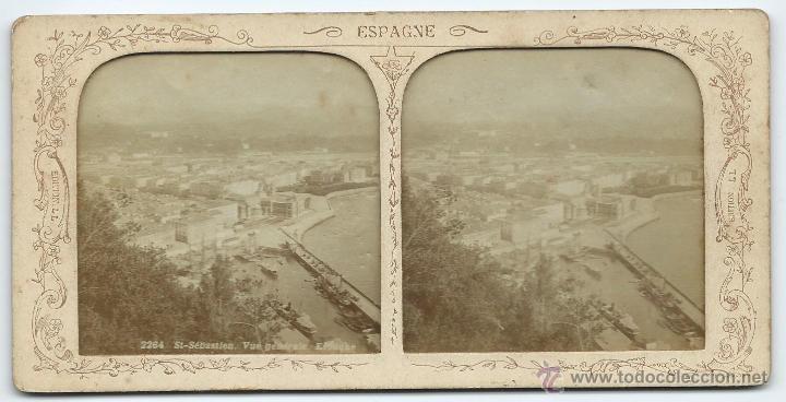 Fotografia antiga: vista estereoscopica San Sebastian 1900