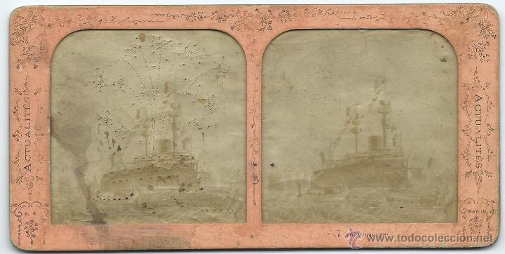 Fotografia antiga: vista estereoscopica La Formidable, Francia 1890
