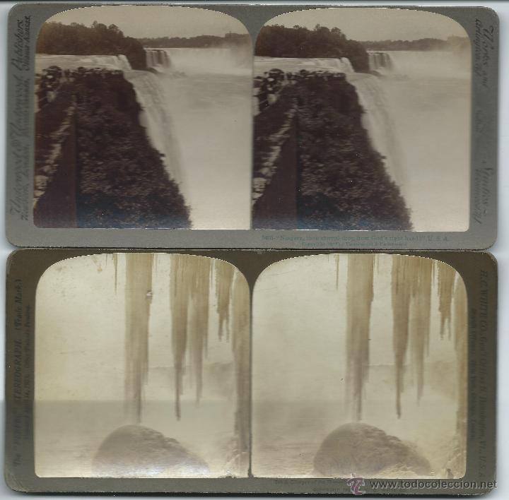 Fotografia antica: 3 vistas estereoscopicas Niagara Falls, 1905