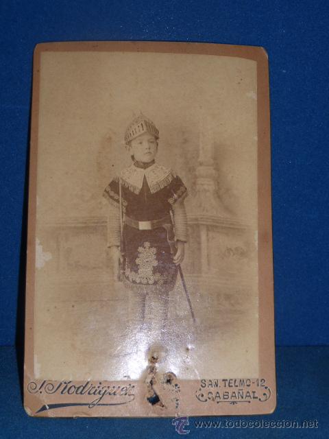 Fotografia antiga: ANTIGUA FOTOGRAFIA DE UN NI&Ntilde;O VESTIDO DE FIESTA. FECHADA 30 DE ABRIL 1907
