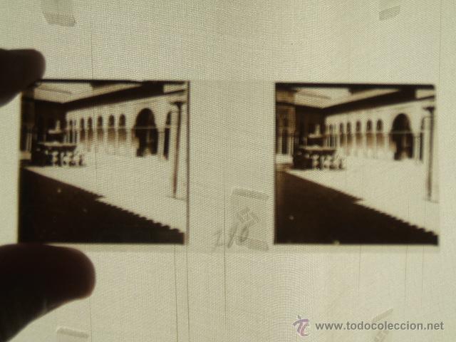 Fotografia antiga: GRANADA PLACA ESTEREOSCOPICA CRISTAL ALHAMBRA PATIO DE LOS LEONES HACIA 1900