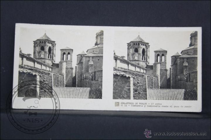 Photographie ancienne: Antigua Fotograf&iacute;a / Vista Estereosc&oacute;pica - N&ordm; 14. Monasterio de Poblet, 1&ordf; Serie. Cimborrio y...