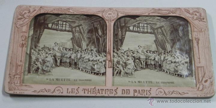 Fotografia antica: FOTOGRAFIA ESTEREOSCOPICA DE LES THEATRES de PARIS, LA MUETTE, LE TRIOMPHE, ED. BK. PARIS, MIDE 17,5