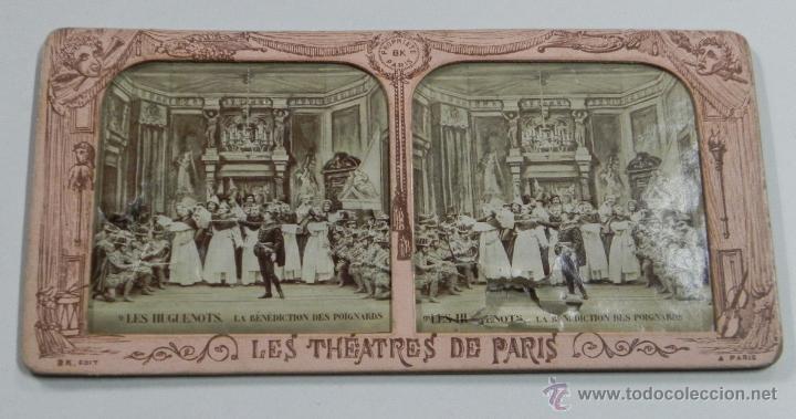 Photographie ancienne: FOTOGRAFIA ESTEREOSCOPICA DE LES THEATRES de PARIS, LES HUGUENOTS, LA BENEDICTION DES POIGNARDS, ED.