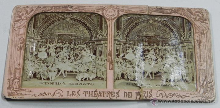 Photographie ancienne: FOTOGRAFIA ESTEREOSCOPICA DE LES THEATRES de PARIS, LE BARBIER DE SEVILLE, LA SERENADE, ED. BK. PARI