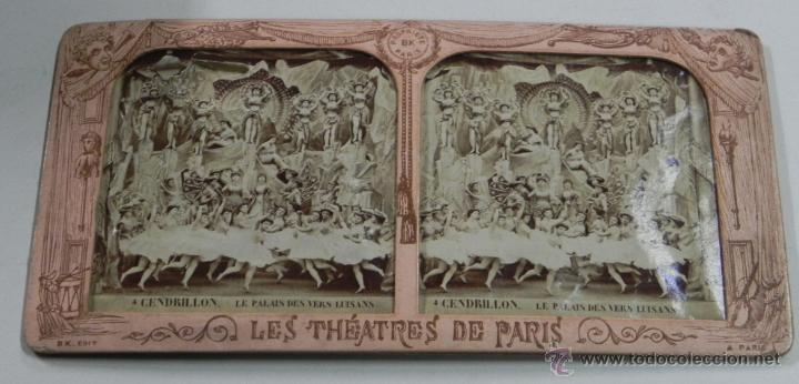 Fotograf&iacute;a antigua: FOTOGRAFIA ESTEREOSCOPICA DE LES THEATRES de PARIS, CENDRILLON, LE PALAIS DES VERS LUISANS, ED. BK.