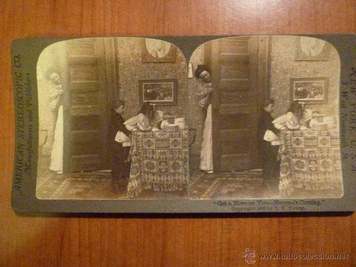 Photographie ancienne: FOTOGRAFIA ESTEREOSCOPICA  IMAGEN FAMILIAR DEL 1900 UNDERWOOD&UNDERWOOD