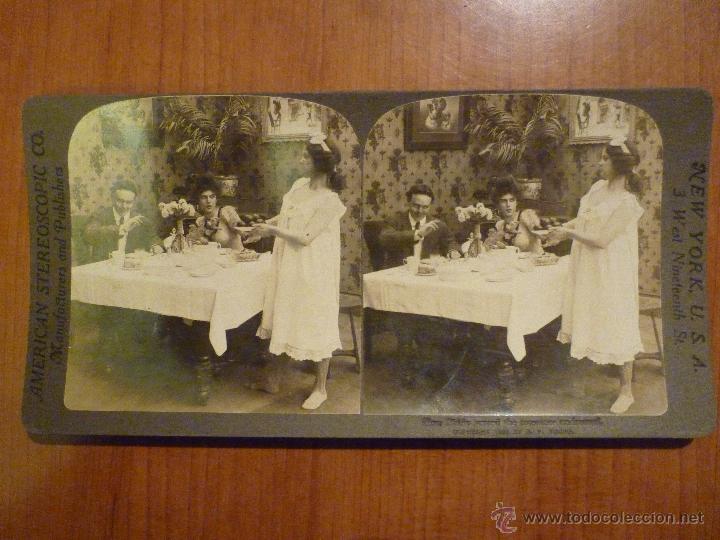 Photographie ancienne: FOTOGRAFIA ESTEREOSCOPICA IMAGEN COTIDIANA POR Y. YOUNG 1908 AMERICAN STEREOSCOPIC CO.