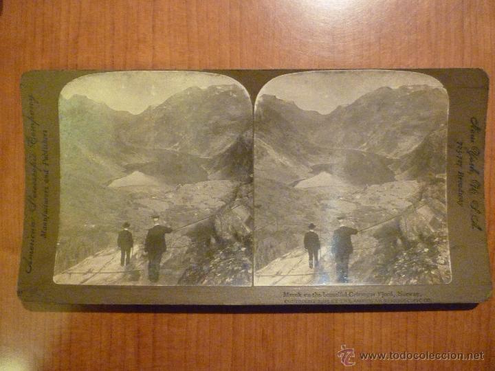 Fotografia antiga: FOTOGRAFIA ESTEREOSCOPICA AMERICAN STEREOSCOPIC CO. VISTA FIORDO NORUEGO. A&Ntilde;O 1905