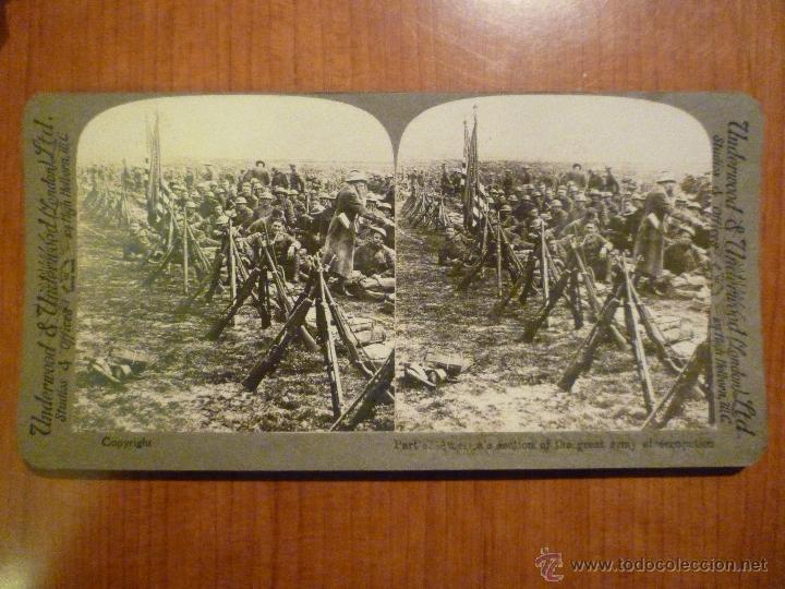 Fotografia antiga: FOTOGRAFIA ESTEREOSCOPICA DE UNA SECCION DEL GRAN EJERCITO DE OCUPACION POR UNDERWOOD&UNDERWOOD