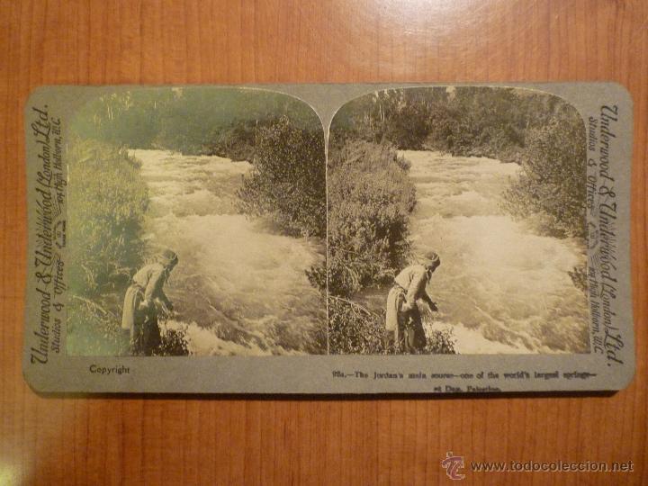 Fotografia antiga: FOTOGRAFIA ESTEREOSCOPICA DEL RIO JORDAN EN PALESTINA POR UNDERWOOD&UNDERWOOD