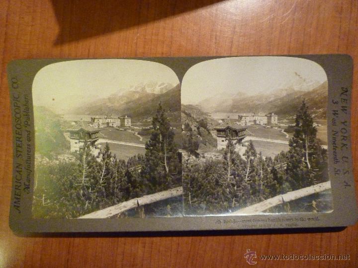 Fotografia antica: FOTOGRAFIA ESTEREOSCOPICA DE MALOJA EL MEJOR RESORT DEL MUNDO 1904 AMERICAN STEREOSCOPIC CO
