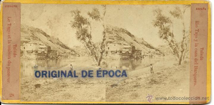 Antique Photography: (ES-0901)FOTOGRAFIA ESTEREOSCOPICA DE TOLEDO-RIO TAJO Y LA CASA DEL BARQUERO