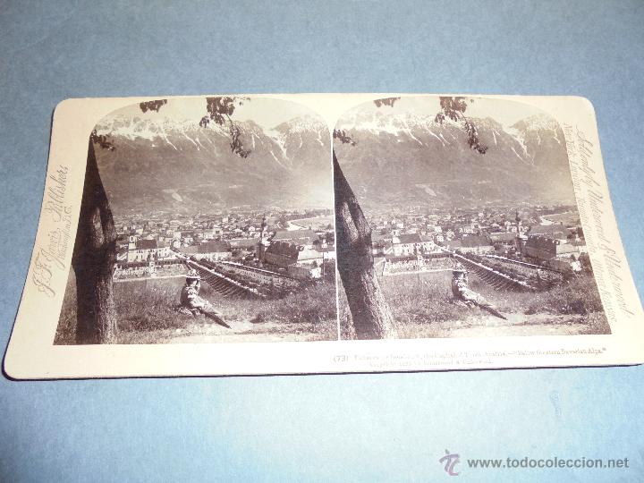 Fotograf&iacute;a antigua: ESTEREOSC&Oacute;PICA - AUSTRIA - EL PINTORESCO INSPRUCK ,LA CAPITAL DEL TYROL, AUSTRIA BAJO LOS AUSTEROS