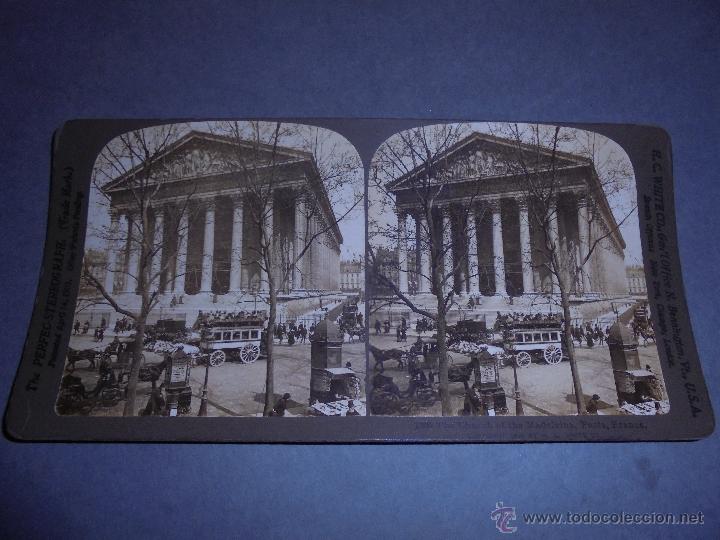Fotografia antica: ESTEREOSC&Oacute;PICA - LA IGLESIA DE LA MAGDALENA PARIS FRANCIA 1925