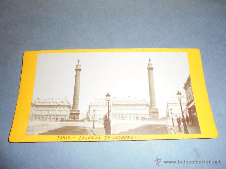 Fotograf&iacute;a antigua: ANTIGUA ESTEREOSCOPICA  18X9 CM. PARIS - COLUMNA DE VENDOME