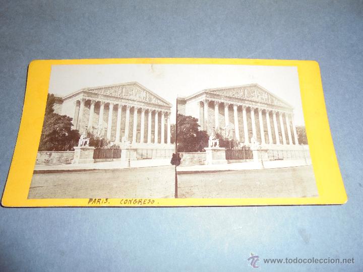 Fotograf&iacute;a antigua: PARIS - ANTIGUA ESTEREOSCOPICA CONGRESO - CHAMBRE DES DIPUTES  - 18X9 CM.