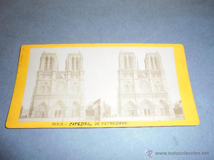 Fotograf&iacute;a antigua: PARIS - ANTIGUA ESTEREOSCOPICA - CATEDRAL DE NOTREDAME  - 18X9 CM.