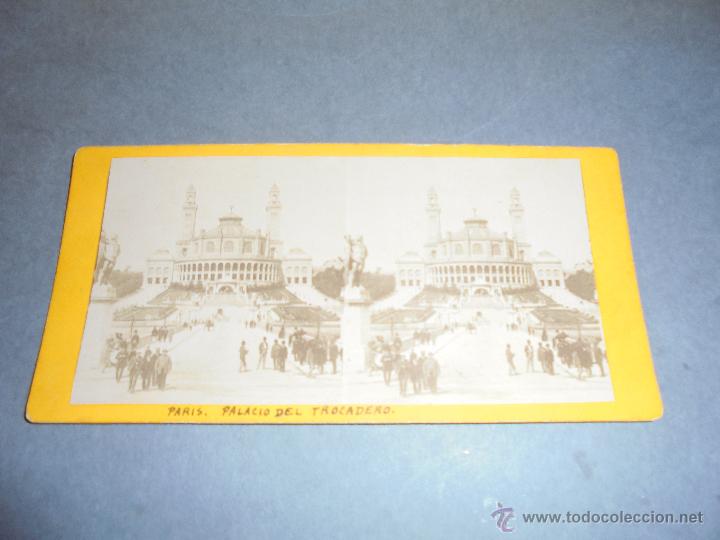 Fotograf&iacute;a antigua: PARIS - ANTIGUA ESTEREOSCOPICA - PALACIO DEL TROCADERO  - 18X9 CM.