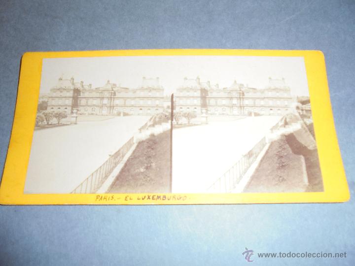 Fotograf&iacute;a antigua: PARIS - ANTIGUA ESTEREOSCOPICA - EL LUXEMBURGO  - 18X9 CM.