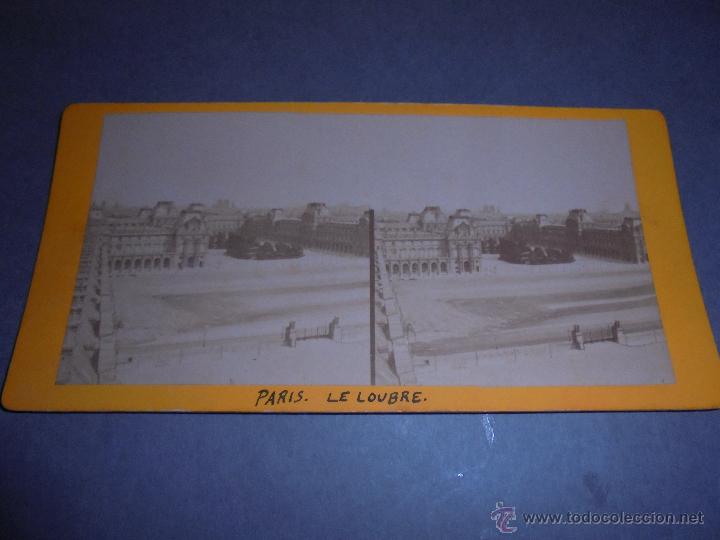 Fotograf&iacute;a antigua: PARIS - ANTIGUA ESTEREOSCOPICA - LE LOUBRE  - 18X9 CM.