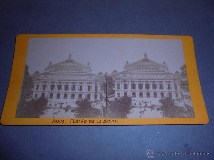 Fotograf&iacute;a antigua: PARIS - ANTIGUA ESTEREOSCOPICA - TEATRO DE LA OPERA  - 18X9 CM.