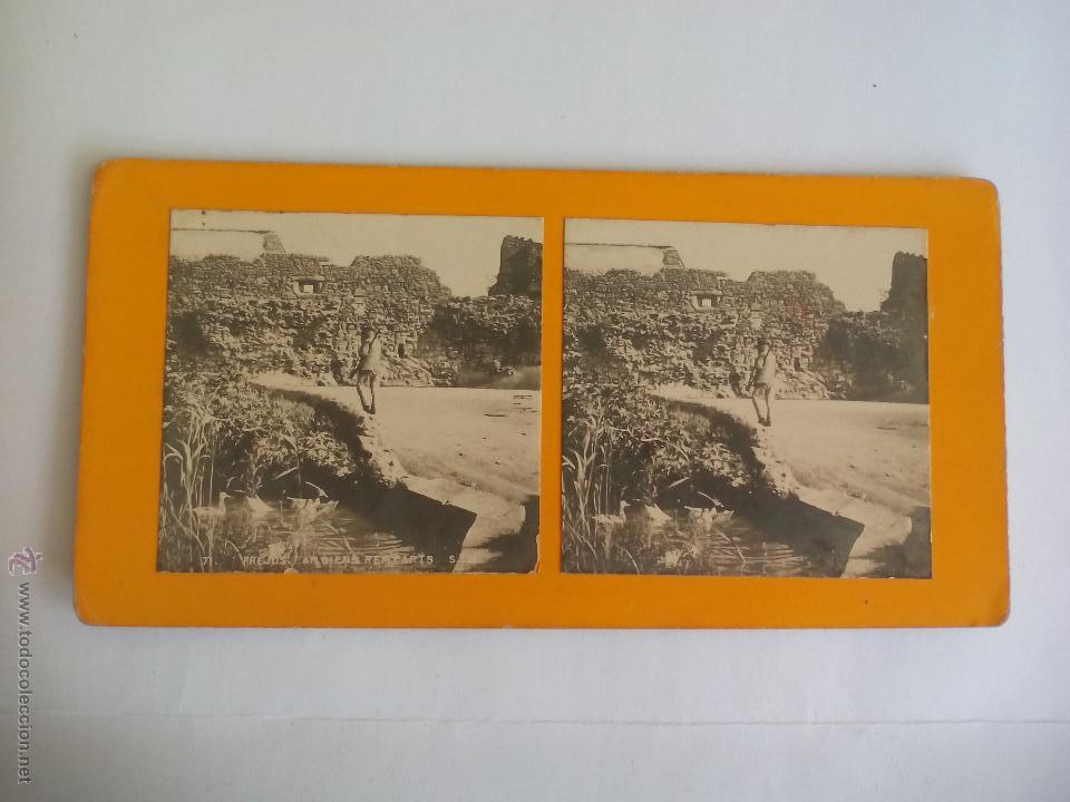 Fotograf&iacute;a antigua: Estereoscopica de 1858. Frejus Anciens Remparts. France Stereo Stereoscopique. Foto Fotograf&iacute;a