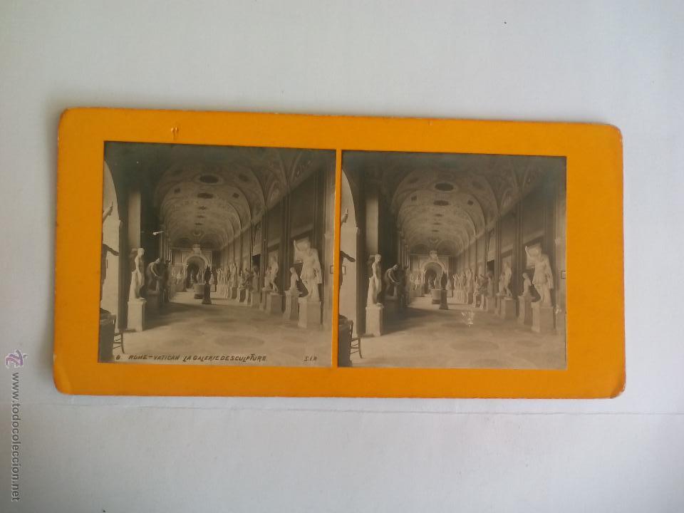 Fotograf&iacute;a antigua: Estereoscopica de 1858.Rome Vatican. La galerie  Italia. Stereo Stereoscopique. Foto Fotograf&iacute;a