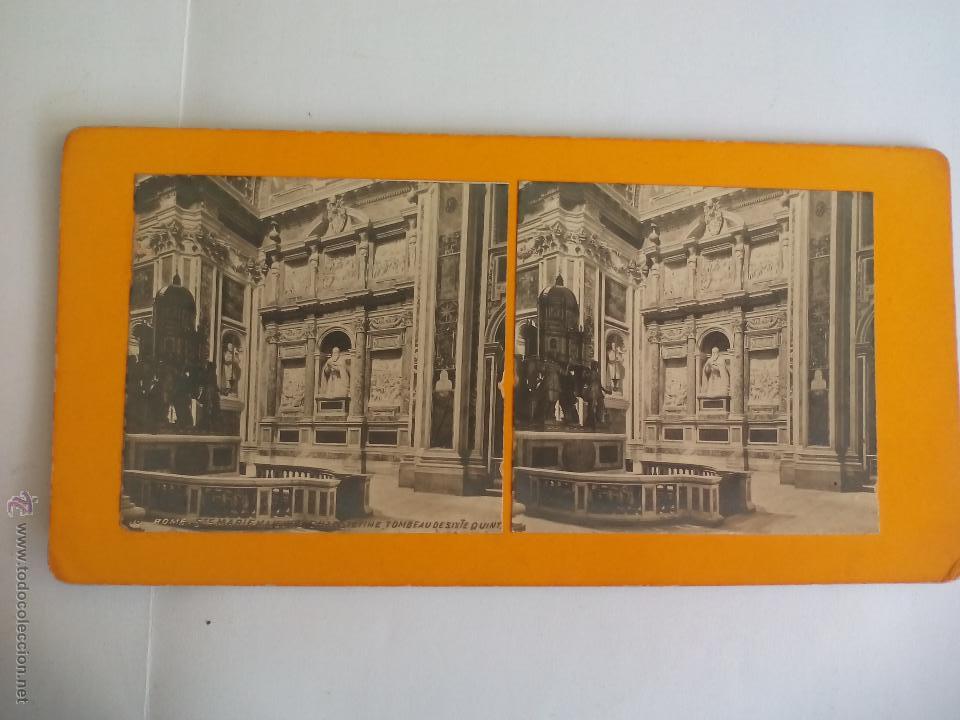 Fotograf&iacute;a antigua: Estereoscopica de 1859.Rome ,Sainte-Marie-Majeure Italia. Stereo Stereoscopique. Foto Fotograf&iacute;a