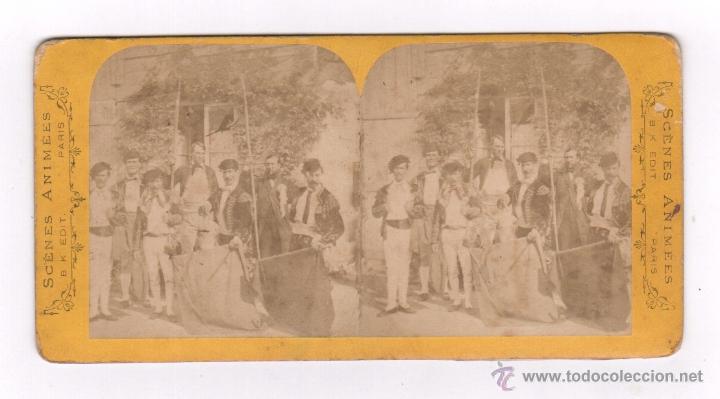 Fotografia antiga: GRUPO DE TOREROS, SC&Egrave;NES ANIM&Eacute;ES, 9 X 17,5 CM