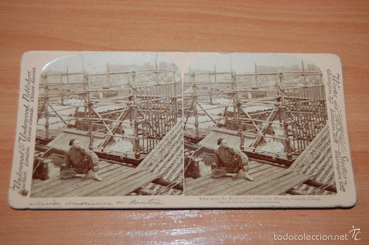 Photographie ancienne: RARA FOTOGRAFIA ESTEREOSCOPICA CHINA CANTON A&Ntilde;O 1900 MISION AMERICANA UNDERWOOD PUBLISHER