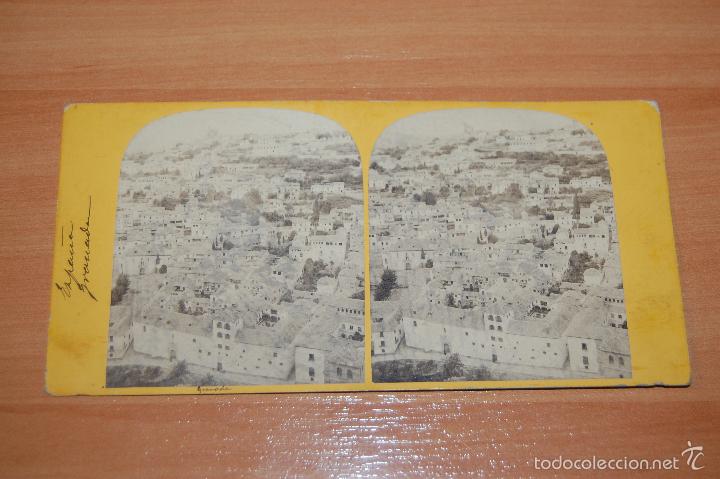 Photographie ancienne: ANTIGUA FOTOGRAFIA ESTEREOSCOPICA GRANADA VISTA GENERAL