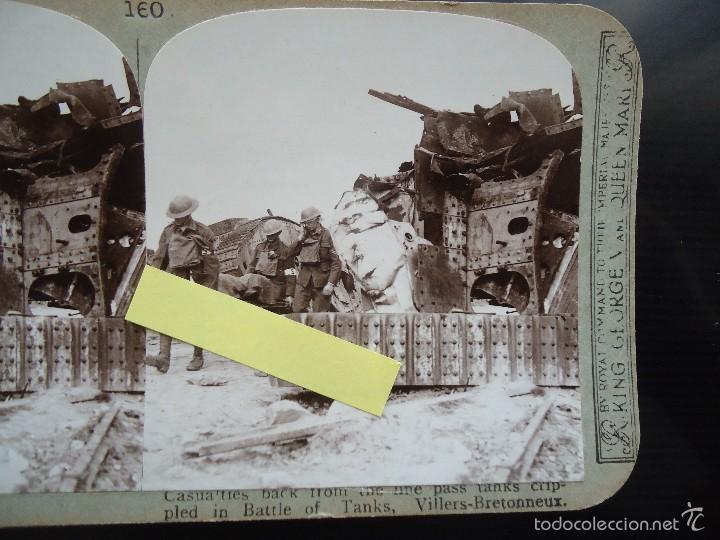 Photographie ancienne: estereoscopica I guerra mundial militar soldado ejercito ingles somme amiens villers bretonneux