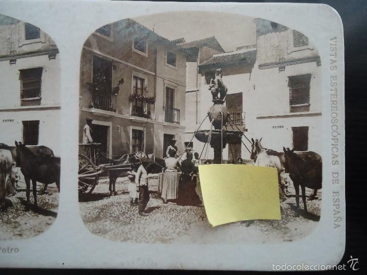 Fotografia antiga: foto fuente y plaza del potro cordoba andalucia fotografia estereoscopica antigua turismo practico